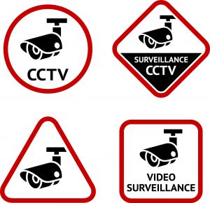 Verschillende camera bewaking stickers